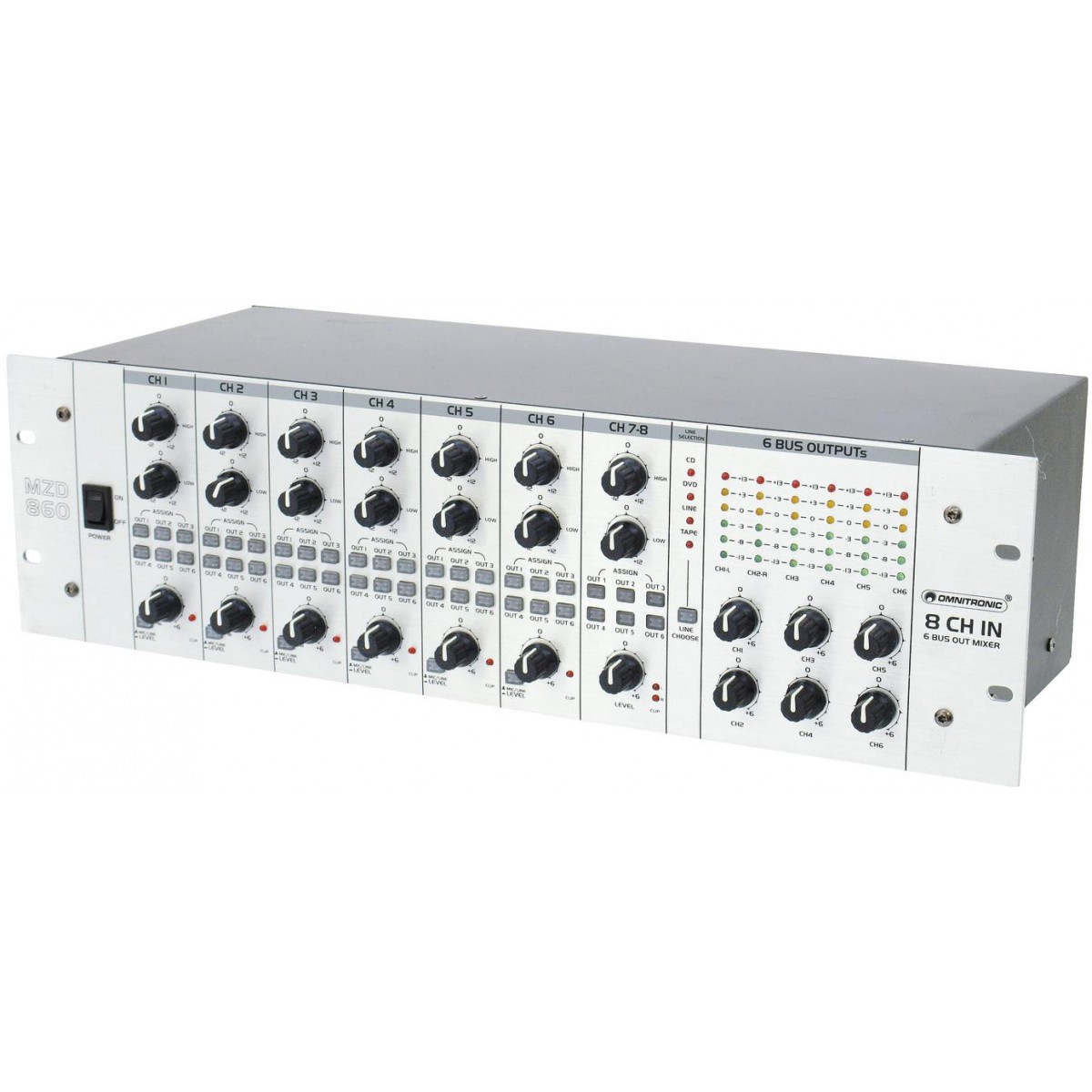 6-kan. mix s distributorem signálu Omnitronic MZD-860