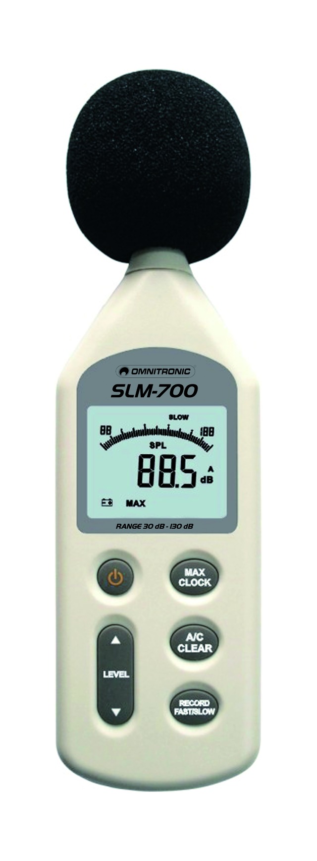 Měřič úrovně digitálního zvuku se sofwarovým souborem Omnitronic SLM-700