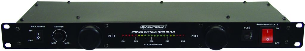 Kombinace světelného modulu a power distributoru Omnitronic RLD-8