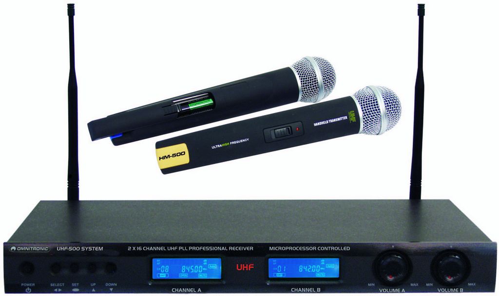 Bezdrátové mikrofny - 2 kanálový UHF mikrofonní systém
