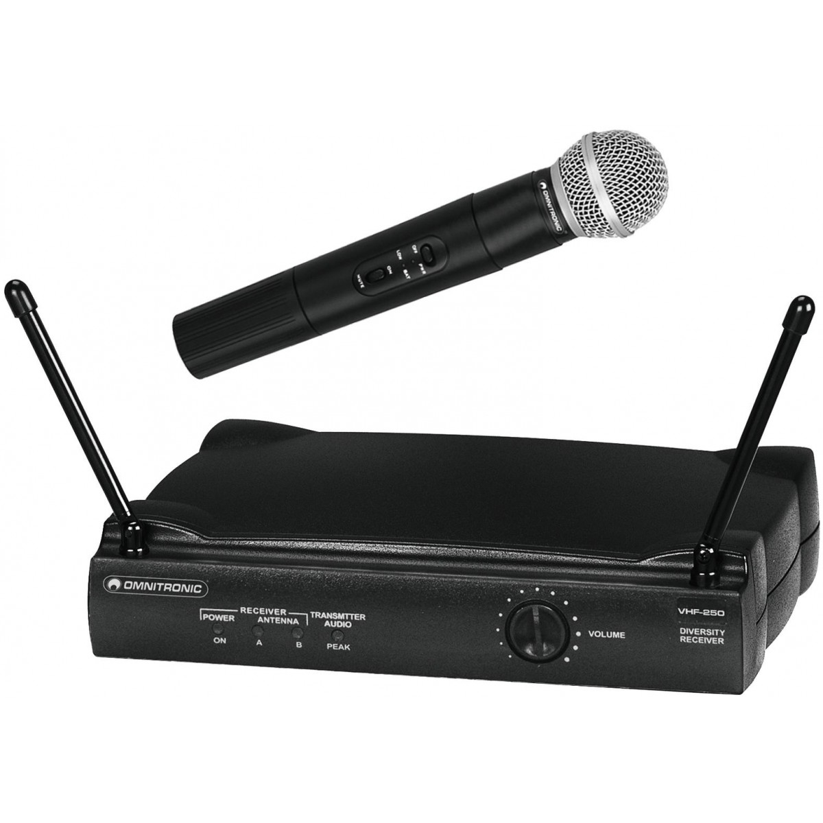 Omnitronic VHF-250 214.00 MHz, bezdrátový mikrofonní set VHF