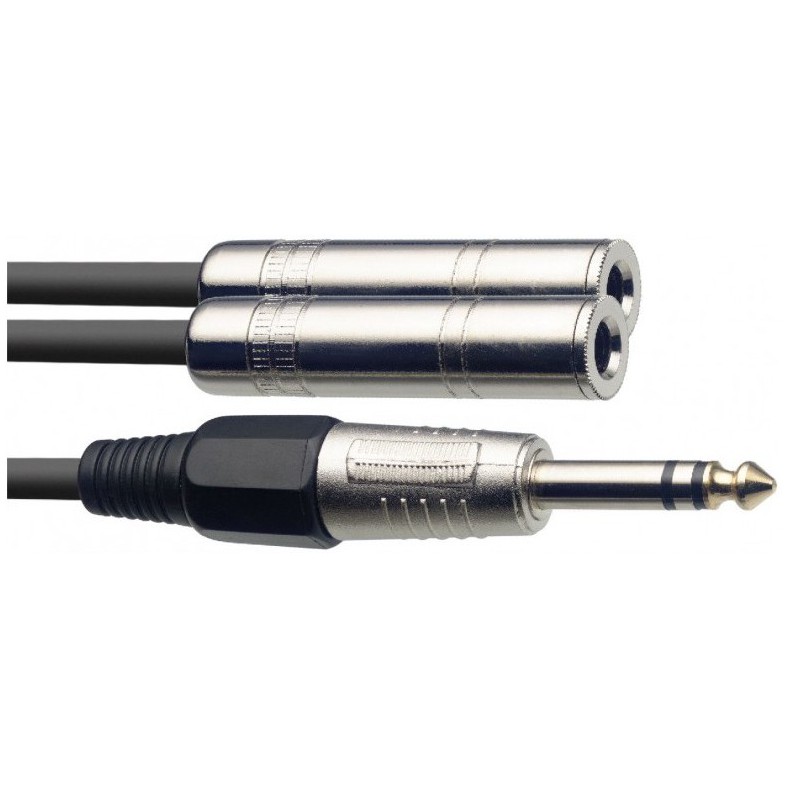 Stagg SYC3/PS2J E, kabel stereo JACK/2x JACK zásuvka, 3m