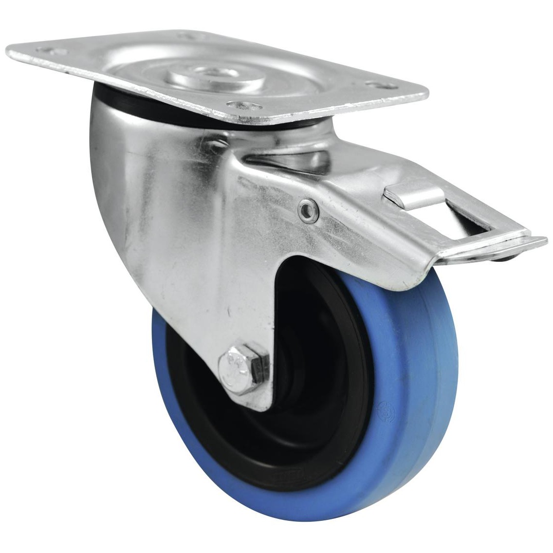Otočné kolečko Blue Wheel, 100mm s brzdou