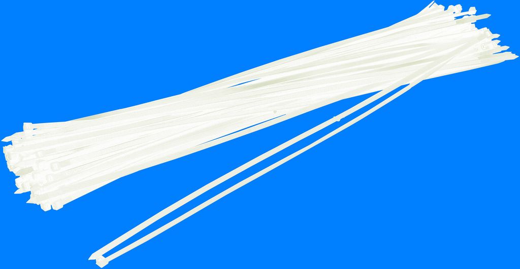 Vázací pásky na kabely 350x4,8mm, bílé (100 ks)