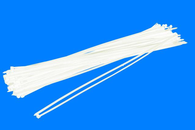 Vázací pásky na kabely 450x4,8mm, bílé (100 ks)