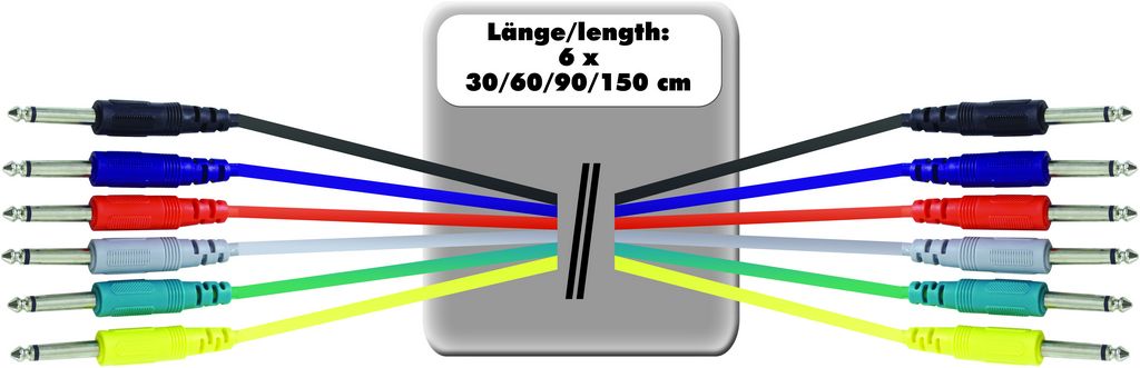 Patchcord kabel Jack 6,3 mono 6ks, 30cm