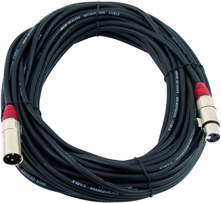 Kabel MC-150R, zástrčka - zásuvka, XLR, symetrický, červený, 15m