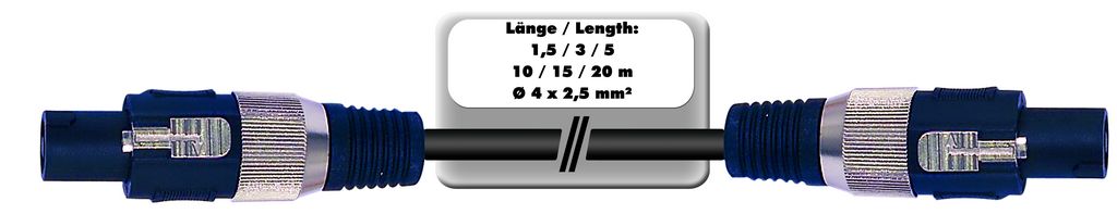 Repro kabel Profi Speakon - Speakon, 2x 4qmm, 1,5 m