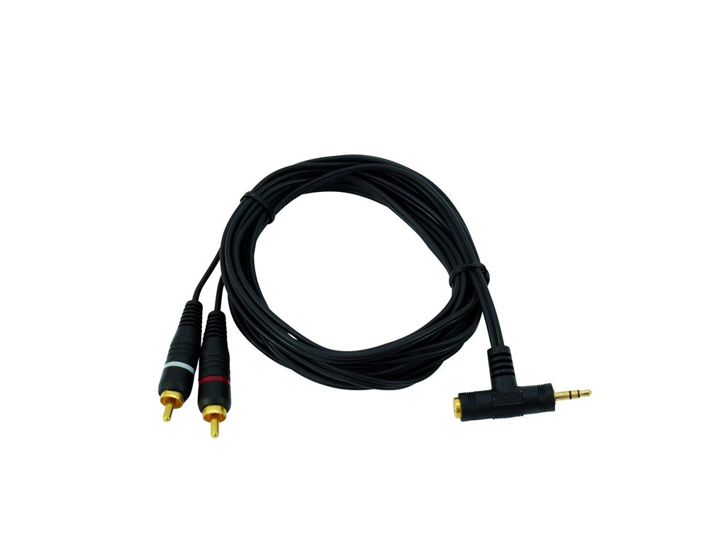 Kabel, 3,5 mm T-jack stereo/2x RCA, 3 m