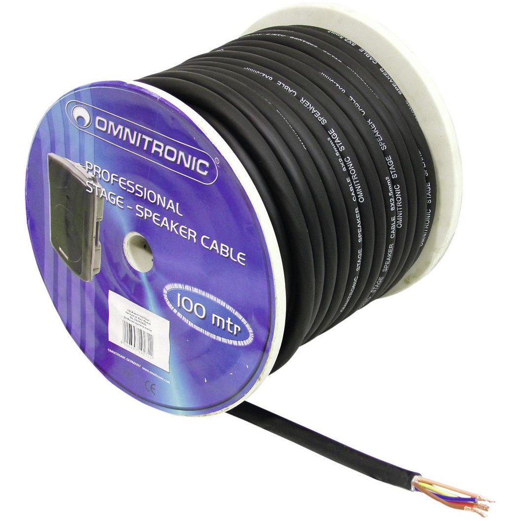Kabel reproduktorový twinaxiální, 8x 2,5qmm, černý