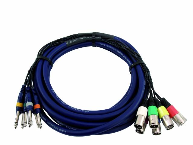 Snake kabel 8x XLR samec - 8x Jack 6,3 mono, 15 m