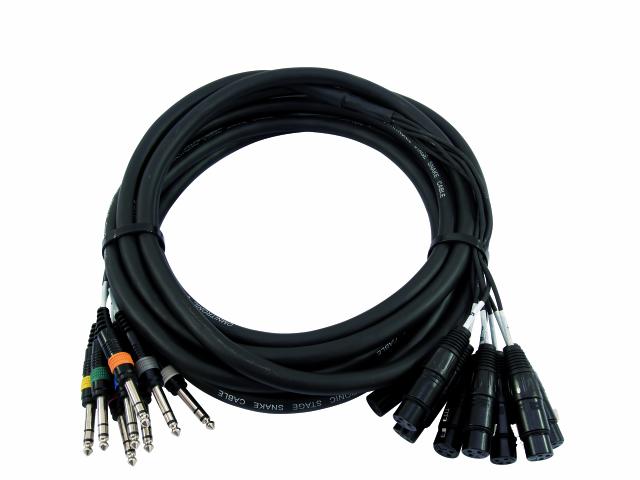 Snake kabel 8x XLR samice - 8x Jack 6,3 stereo, 6 m