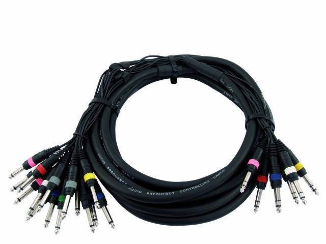 Snake kabel 8x Jack 6,3 stereo - 16x Jack 6,3 mono, 3 m