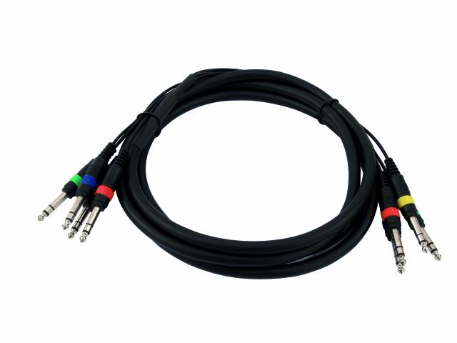 Snake kabel 4x Jack 6,3 stereo - 4x Jack 6,3 stereo, 3 m