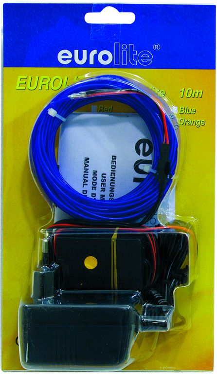 Eurolite neonový provázek 10m, 2mm, modrý