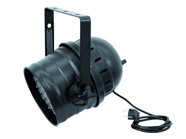 Reflektor LED PAR-64 RGB 36x3W krátký černý