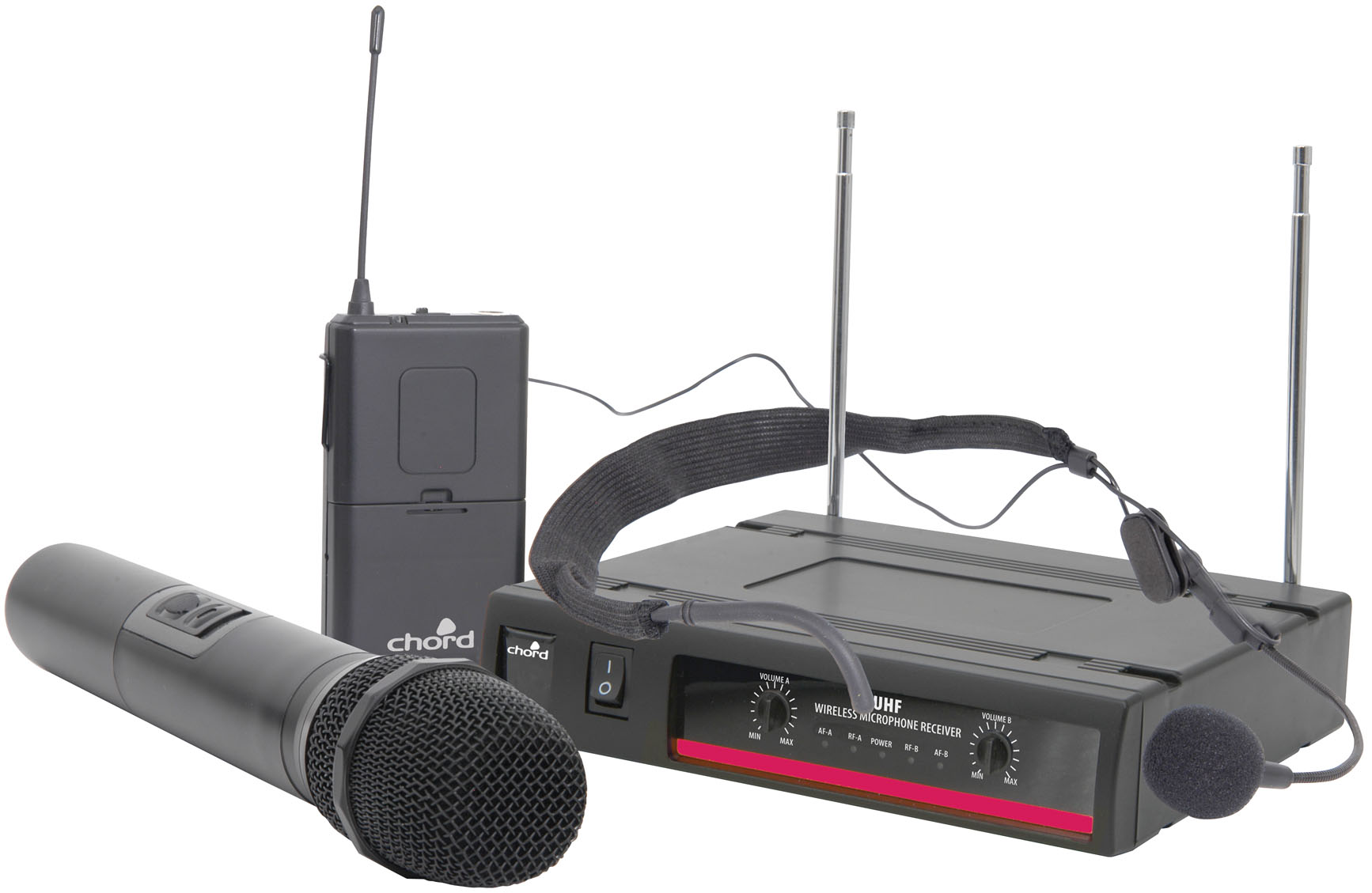 UHF Bezdrátový set Fitness 863,8 + 864,8 MHz, ruční + hlavový mikrofon