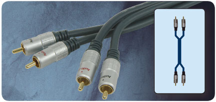 Luxusní OFC kabel, 2x RCA/2x RCA, pozlacený, 0,5 m