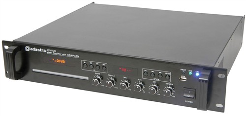 100V ústředna s mixážním zesilovačem FM/USB/CD/DVD 120 W rms