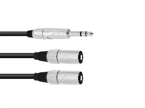 Kabel XXK-30 Jack 6,3 stereo - 2x XLR samec, 3 m