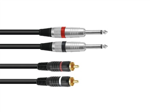 Kabel KC2-15 2x Jack 6,3 mono - 2x RCA, 1,5 m