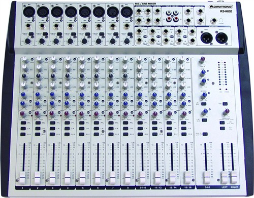 Omnitronic RS-1622, 16-kanálový mixážní pult