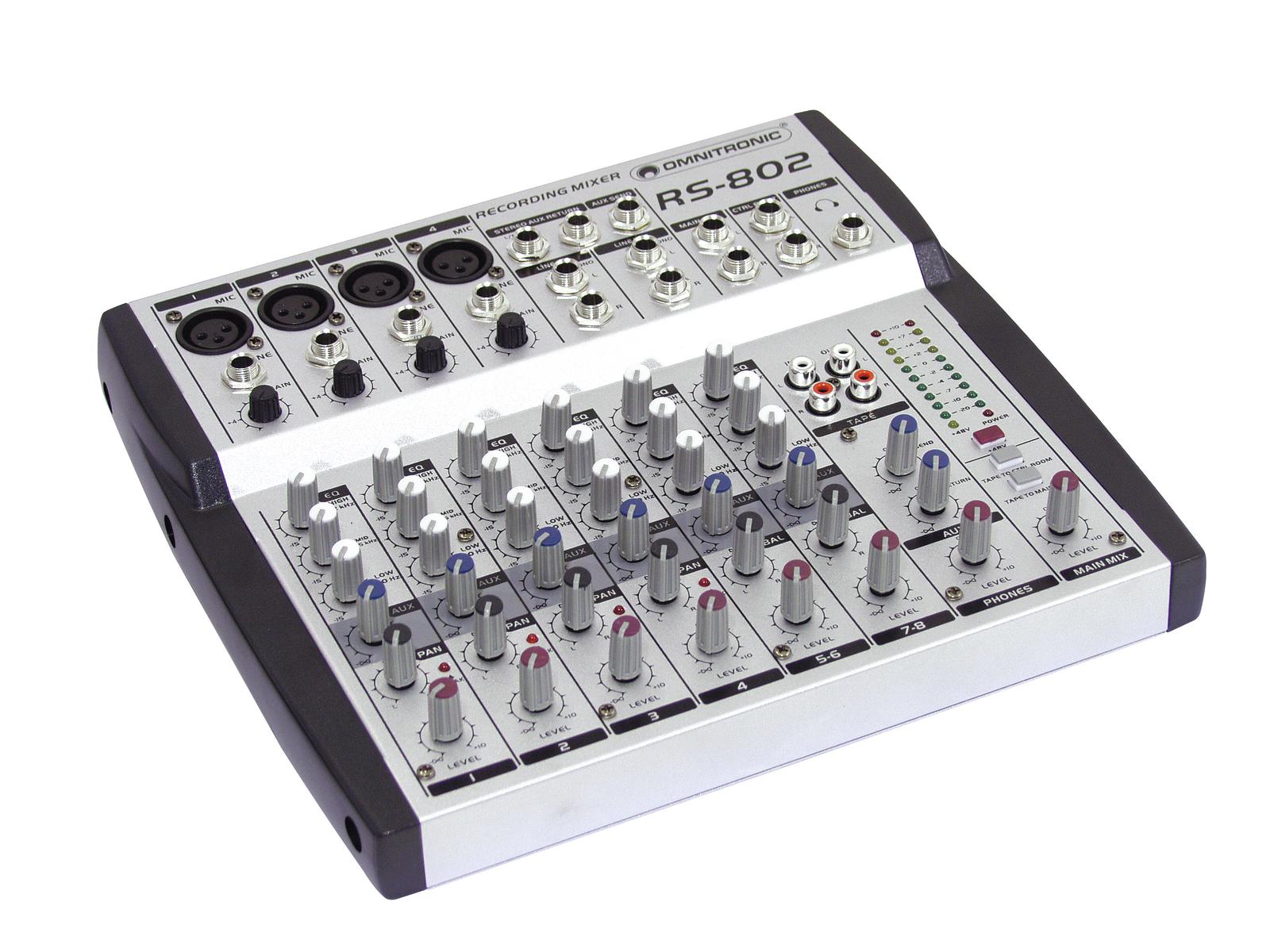 8 kanálový mixážní pult Omnitronic RS-802