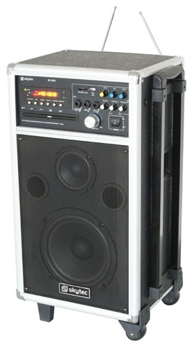 Mobilní karaoke systém s VHF mikrofonem 250W, DVD/MP3/SD/USB/VHF