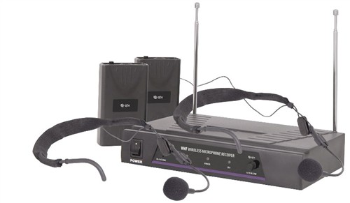 Duální bezdrátový mikrofon headset, VHF 174,1 + 175 MHz