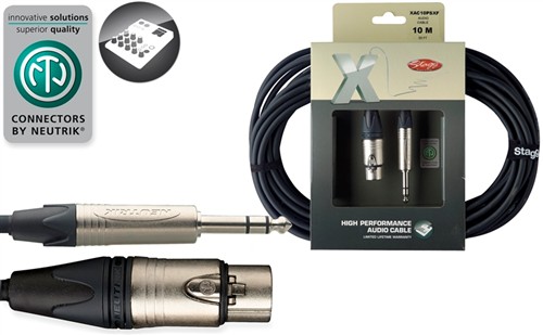 Stagg XAC10PSXF, kabel XLR/JACK, 10m