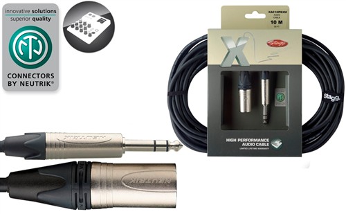 Stagg XAC10PSXM, kabel XLR/JACK, 10m