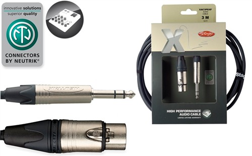 Stagg XAC3PSXF, kabel XLR/JACK, 3m