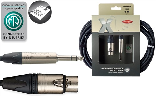 Stagg XAC6PSXF, kabel XLR/JACK, 6m