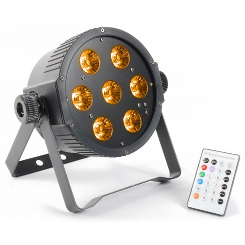 BeamZ LED FlatPAR reflektor 7x 15W RGBAW, IR, DMX