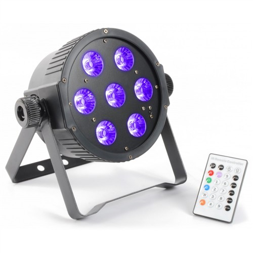 BeamZ LED FlatPAR reflektor 7x 18W RGBAW-UV, IR, DMX
