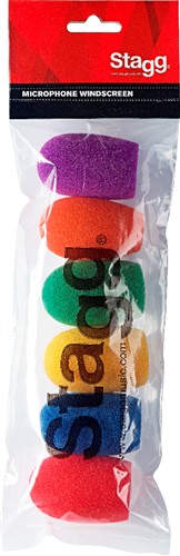 Stagg WS-S20/C6, kryty mikrofonní barevné, sada 6 ks