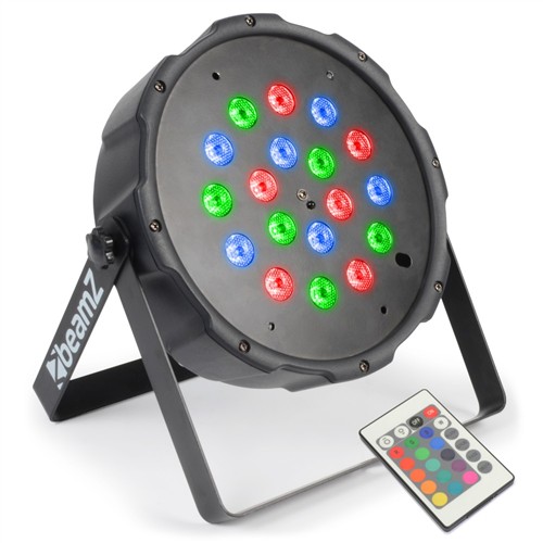 BeamZ LED FlatPAR reflektor 18x 1W RGB, IR, DMX