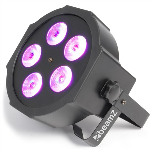 BeamZ LED FlatPAR reflektor, 5x 8W Quad LEDs DMX