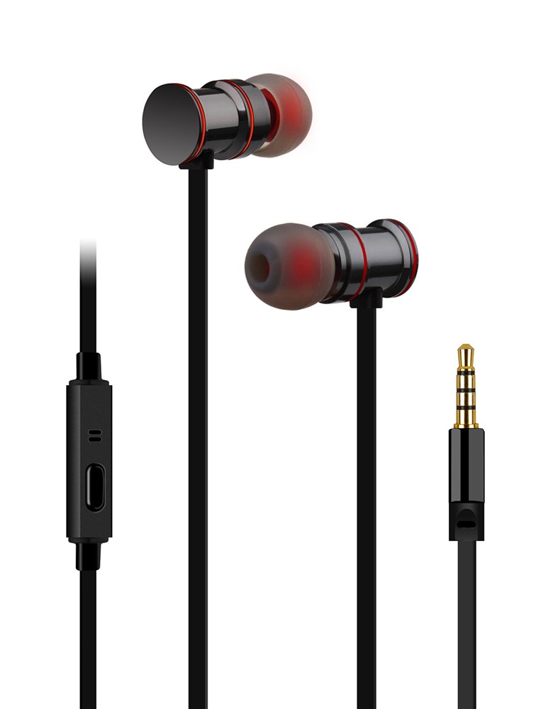 AV:link sluchátka In-Ear Magnetic, hands free, černá metalíza