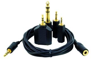 Sluchátkový prodlužovací kabel 3 m + set redukcí