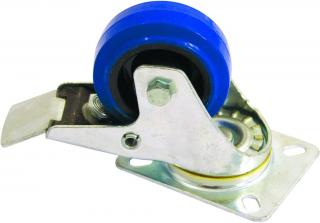 Otočná kolečka Blue Wheel s brzdou, 80 mm
