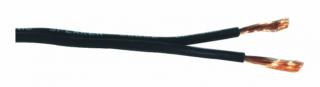 Kabel reproduktorový, 2x 1,5qmm, plochý černý cena 1m