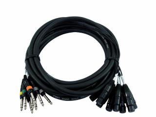 Snake kabel 8x XLR samice - 8x Jack 6,3 stereo, 3 m
