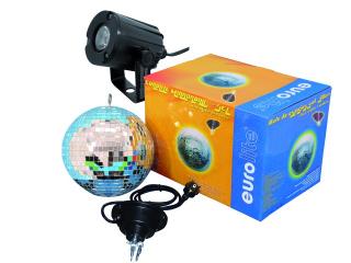 Set LED zrcadlová koule 30 cm, motorek, LED spot studená bílá 6000K