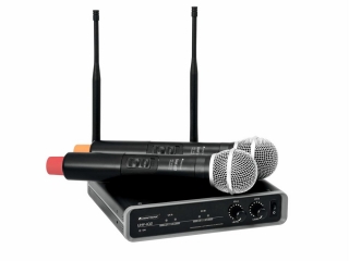 Omnitronic UHF-102, bezdrátový mikrofonní set 2 kanálový, 828.1/864.8 MHz