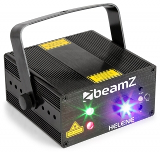 BeamZ Laser Helene Double 230mW RG Multi point, 1x 3W modrá LED, DO