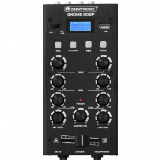 OMNITRONIC GNOME-202P, 2-kanálový, USB, MP3, Bluetooth, černý