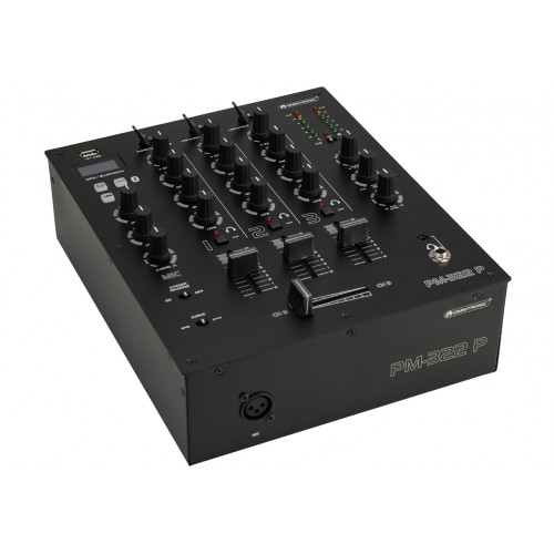 Omnitronic PM-322P, 3-kanálový mixážní pult s MP3/BT přehrávačem