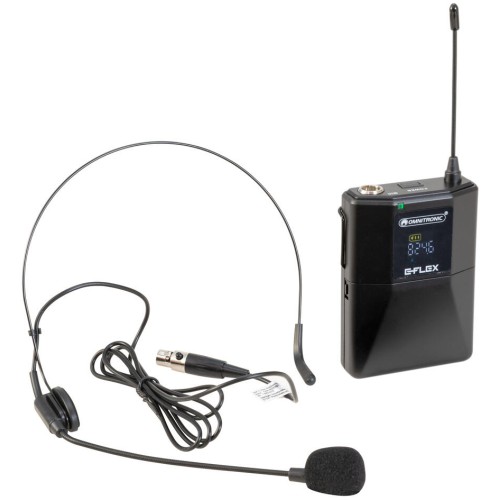 Omnitronic UHF E-FLEX, bodypack s headsetem, mini XLR
