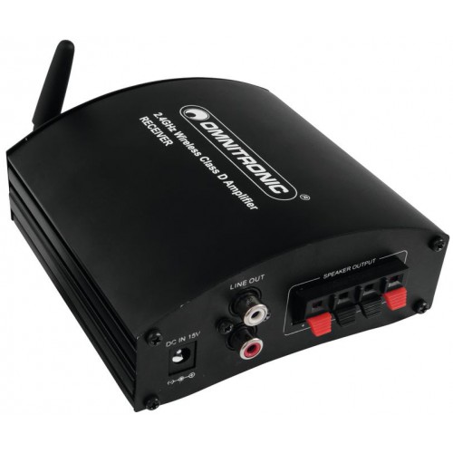 Omnitronic WS-1RA, bezdrátový aktivní přijímač audio signálu, 2,4 GHz
